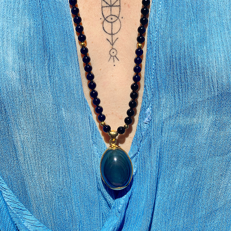 Rainbow Obsidian Yoni Egg Mala - Luxe Collection